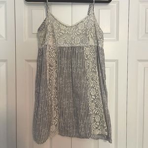 Hem & Thread, paneled lace and blue/white striped tunic, adjustable thin straps